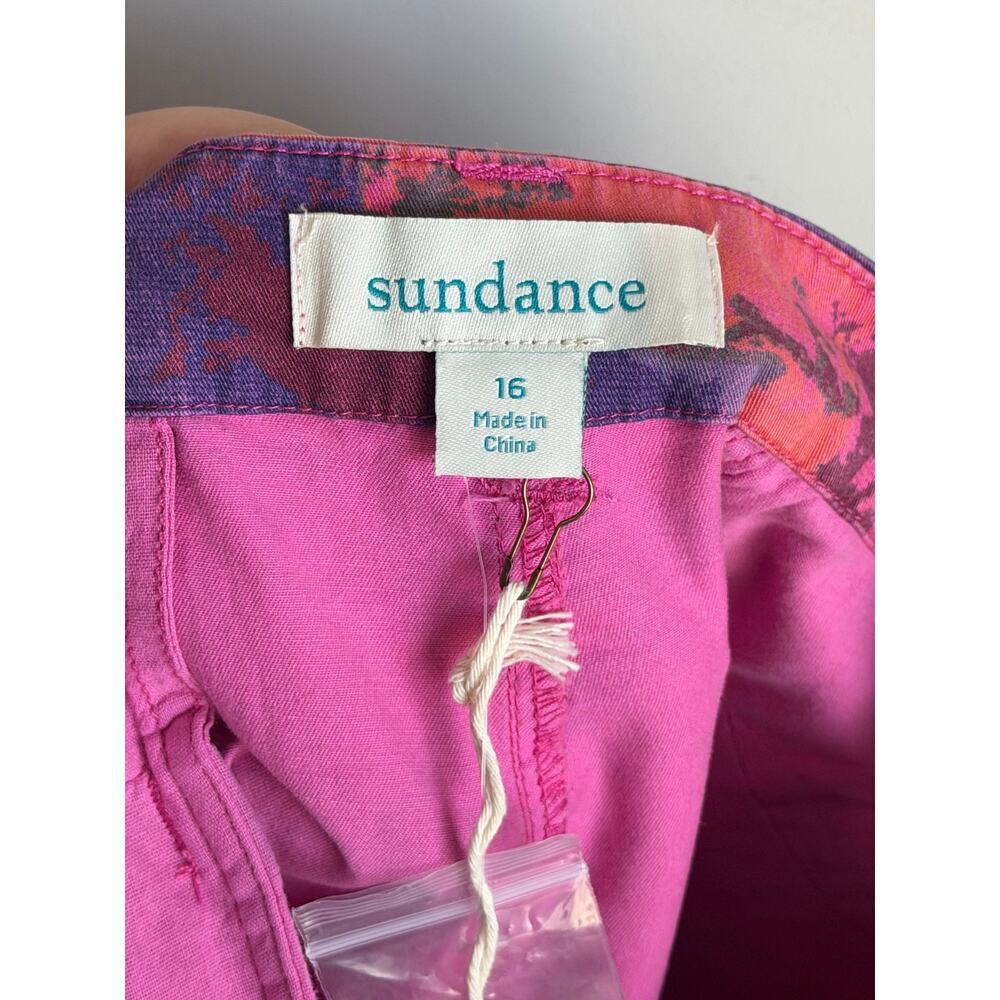 Sundance Floral Print High Rise Bermuda Shorts Pink Multi Women's Size 16 NWT - Picture 5 of 7